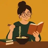 读者夜市常客的头像插画