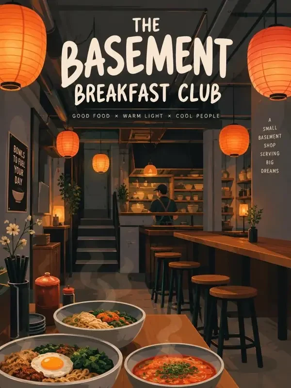 夜班食堂封面插画，日常、美食、治愈题材，作者苏小满