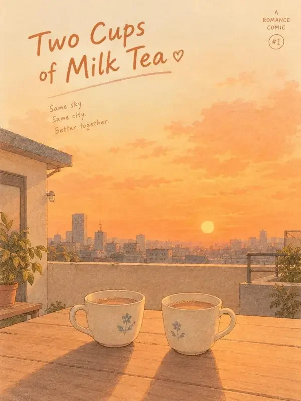 奶茶驿站封面插画，日常、治愈、美食题材，作者苏小满